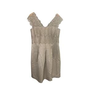 Kay‎ Unger New York Metallic Lace Peplum Dress Size 16